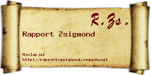 Rapport Zsigmond névjegykártya